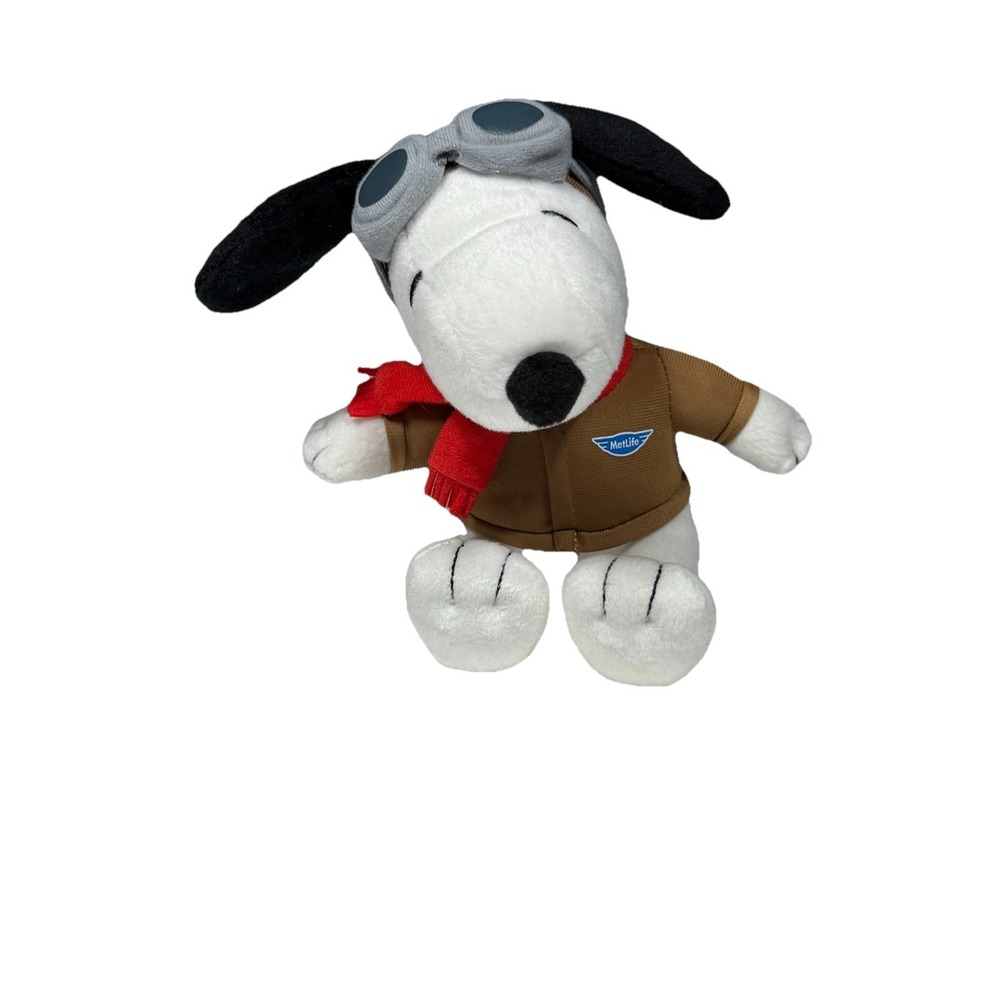MetLife Snoopy Aviator Plush Stuffed Animal with Scarf & Goggles Peanuts